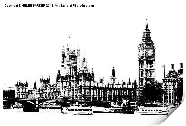 Houses of Parliament Print by HELEN PARKER