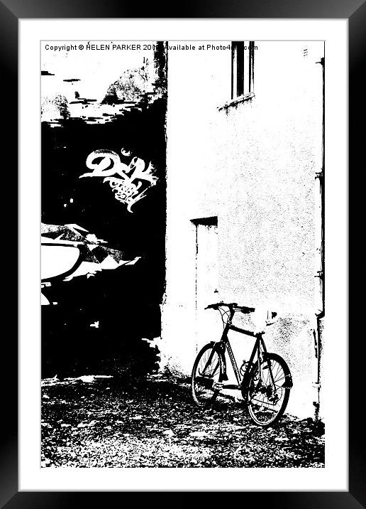 Abandoned Bike Framed Mounted Print by HELEN PARKER