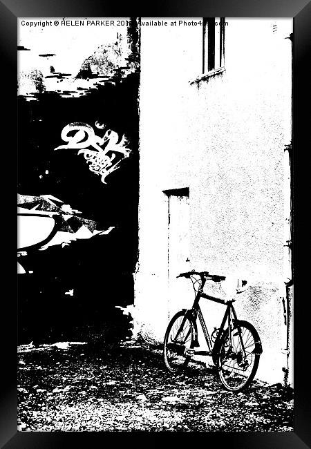 Abandoned Bike Framed Print by HELEN PARKER