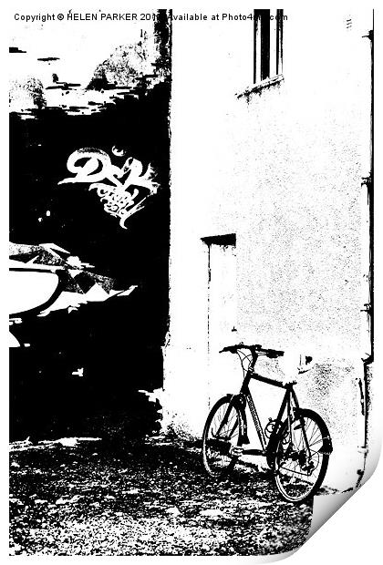 Abandoned Bike Print by HELEN PARKER
