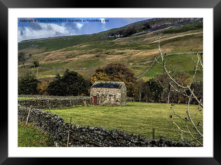 Stone Barn Swaledale Framed Mounted Print by Trevor Kersley RIP