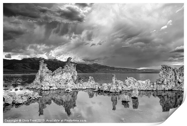 Reflected Storms at Mono Lake Print by Chris Frost