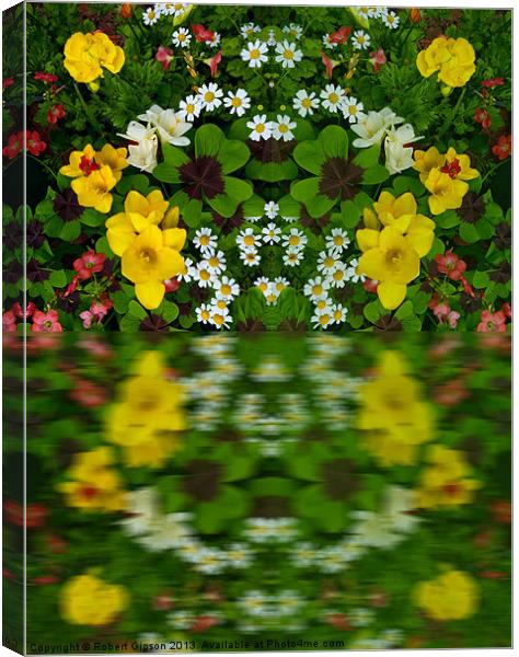 Summer Flowers in reflect Canvas Print by Robert Gipson