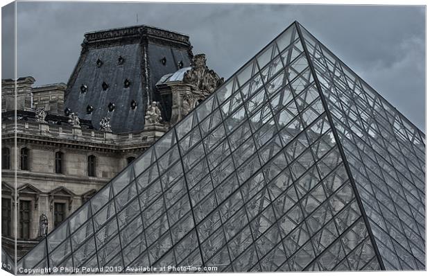 Pyramid at the Louvre Museum Paris Canvas Print by Philip Pound