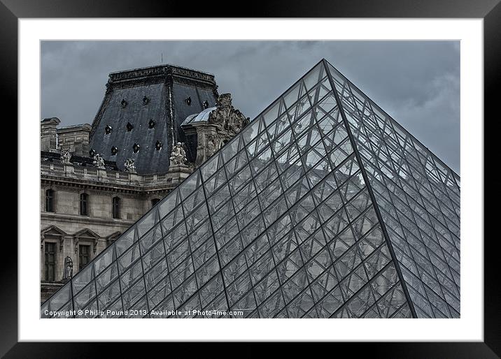 Pyramid at the Louvre Museum Paris Framed Mounted Print by Philip Pound