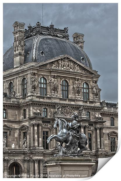 Louvre Museum Paris in France Print by Philip Pound