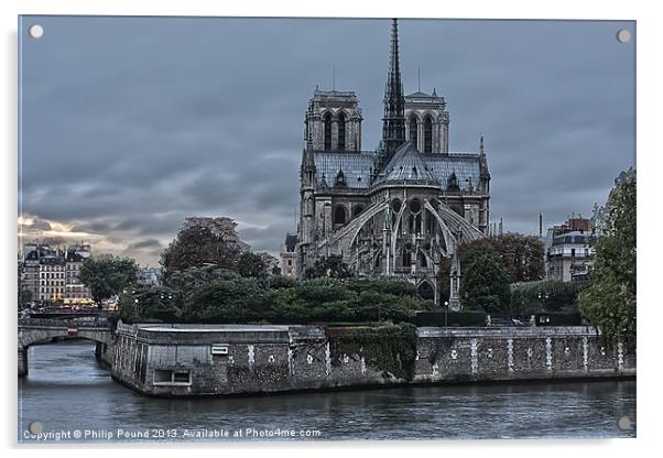 Notre Dame Paris Acrylic by Philip Pound