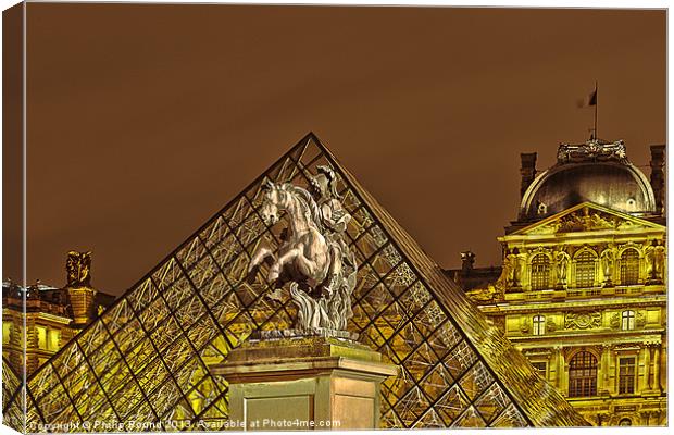 Louvre Museum Paris De Nuit Canvas Print by Philip Pound