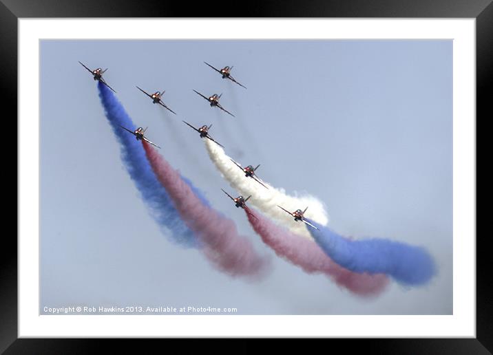 The Red Arrows at Dawlish Framed Mounted Print by Rob Hawkins