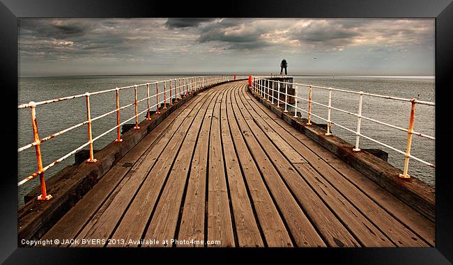 Whitby West Pier Framed Print by Jack Byers