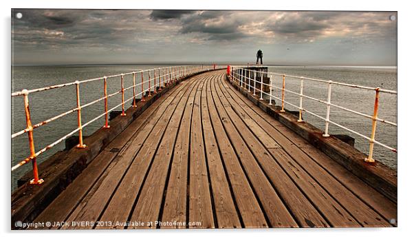 Whitby West Pier Acrylic by Jack Byers