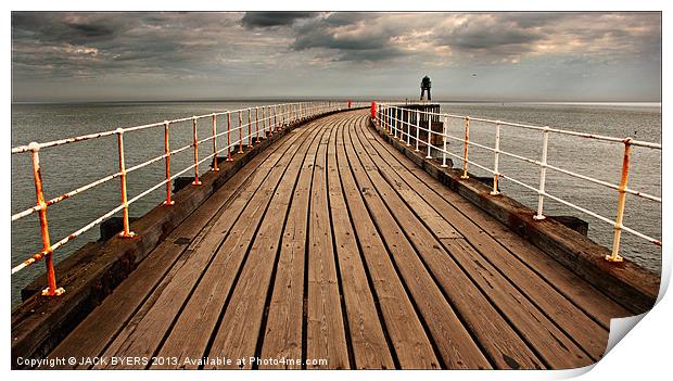 Whitby West Pier Print by Jack Byers