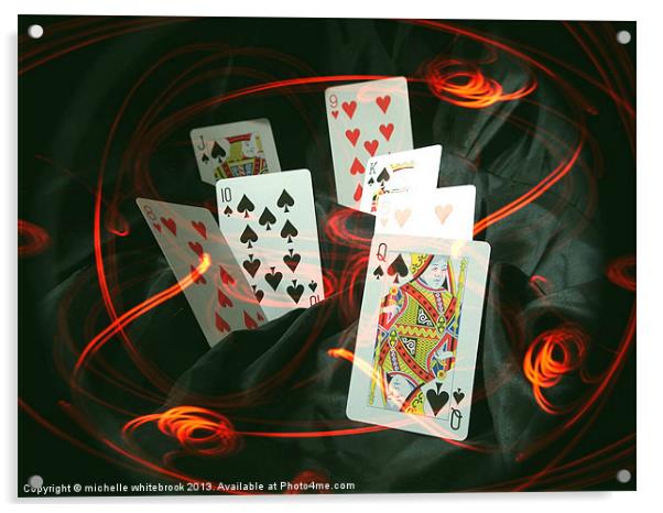 Luck of the cards Acrylic by michelle whitebrook