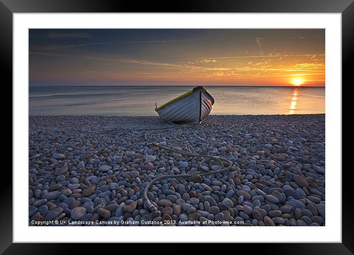 Chesil Beach Sunset Framed Mounted Print by Graham Custance