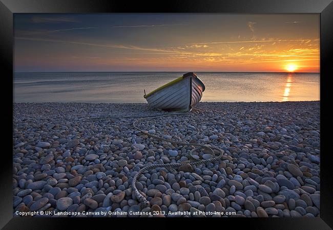 Chesil Beach Sunset Framed Print by Graham Custance