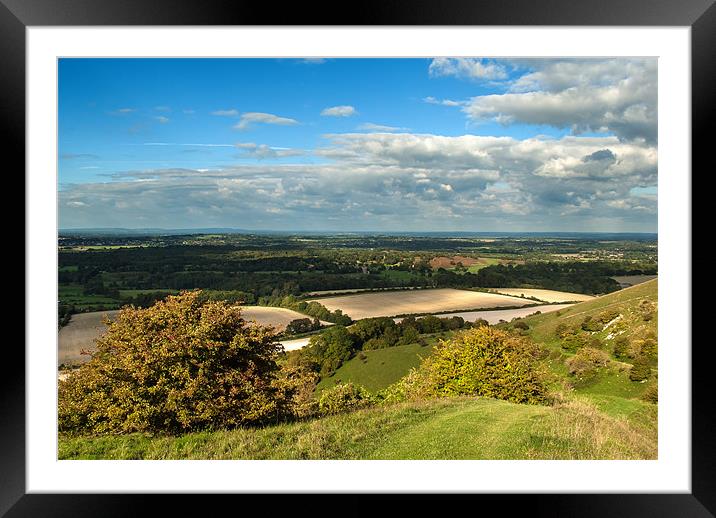Downs to the Weald Framed Mounted Print by Malcolm McHugh
