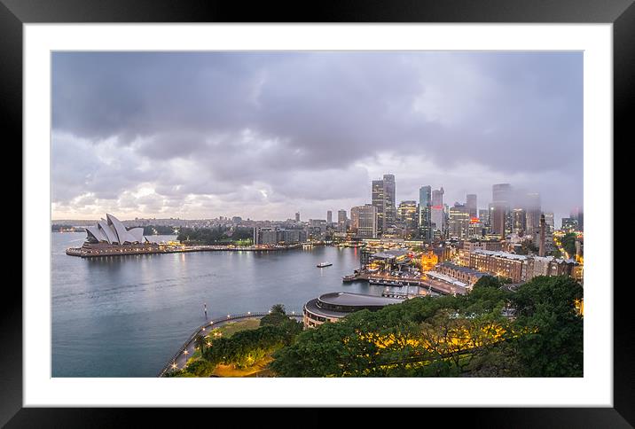 Sydney Harbour Panorama Framed Mounted Print by peter tachauer