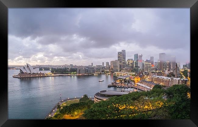 Sydney Harbour Panorama Framed Print by peter tachauer