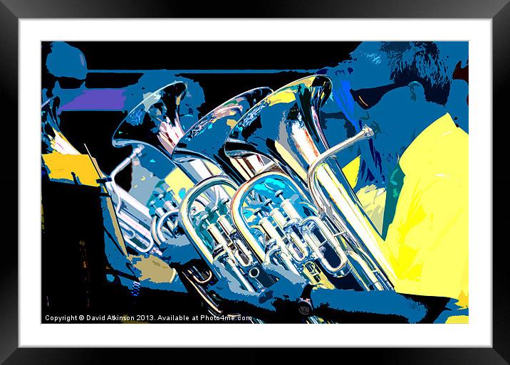 PLAYING THE TUBA BLUES Framed Mounted Print by David Atkinson