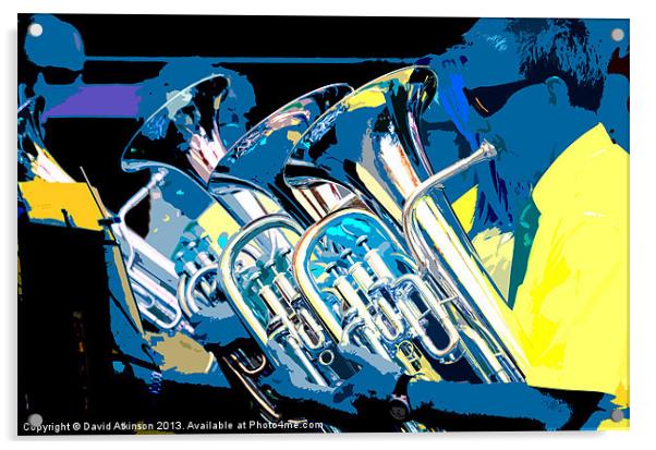 PLAYING THE TUBA BLUES Acrylic by David Atkinson