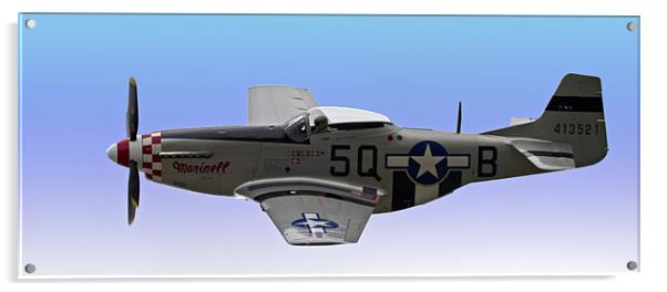 Mustang P51 Portrait Acrylic by Bill Simpson