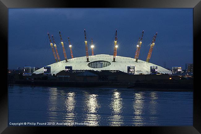 London O2 Arena at Night Framed Print by Philip Pound