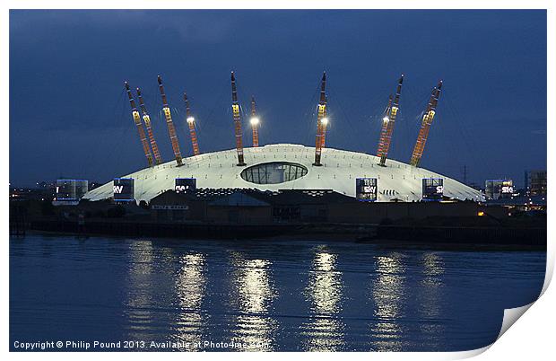 London O2 Arena at Night Print by Philip Pound