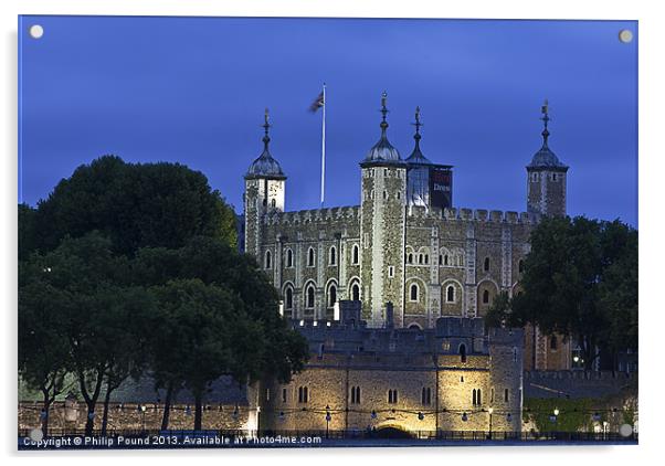 Tower of London At Night Acrylic by Philip Pound