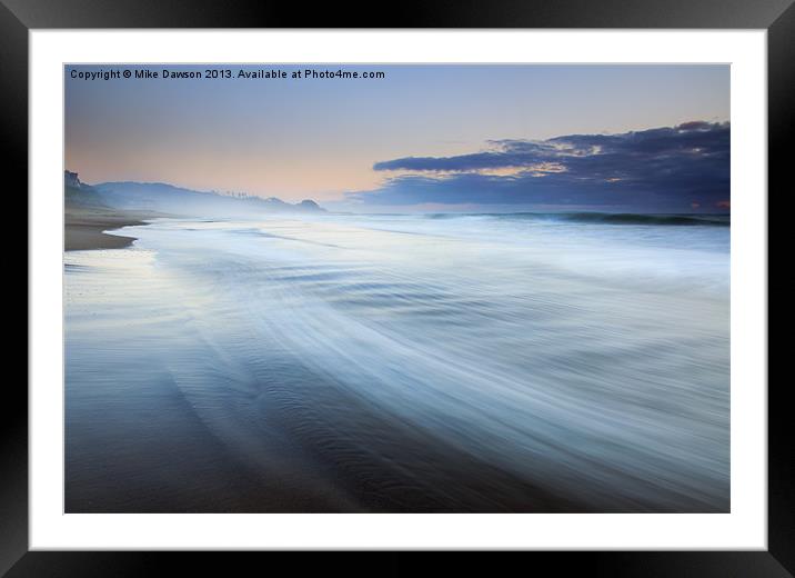 Down the Beach Framed Mounted Print by Mike Dawson