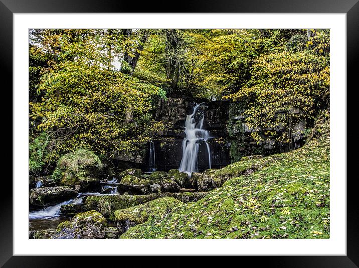 Hidden Waterfall Yorks Dales Framed Mounted Print by Trevor Kersley RIP
