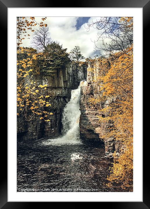 High Force in Autumn colours Framed Mounted Print by Kevin Tate