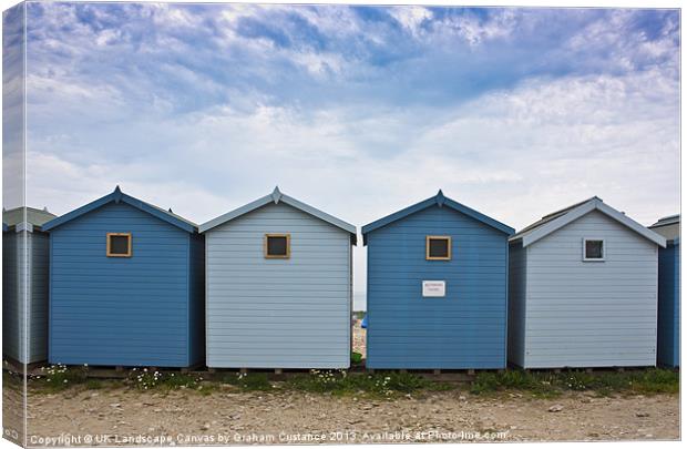 Beach Huts at Charmouth Canvas Print by Graham Custance