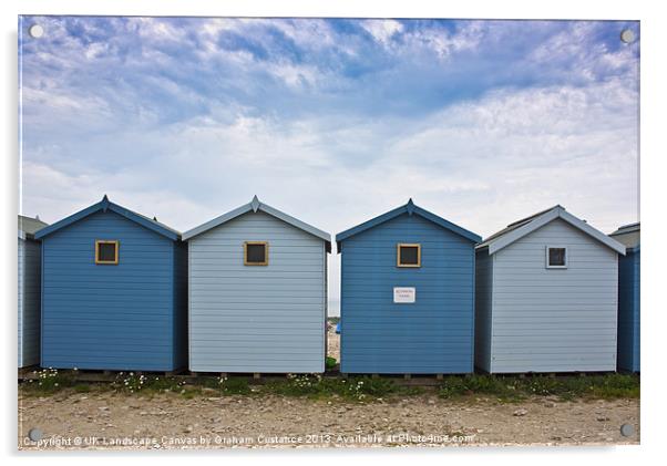Beach Huts at Charmouth Acrylic by Graham Custance