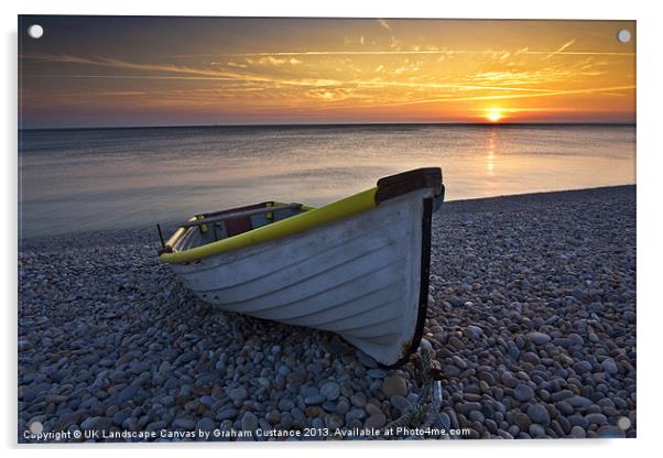 Chesil Beach Sunset Acrylic by Graham Custance