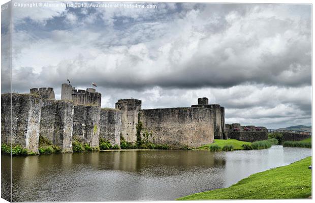 Caerphilly Castle Canvas Print by Alexia Miles