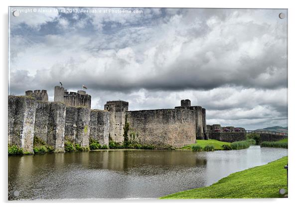 Caerphilly Castle Acrylic by Alexia Miles