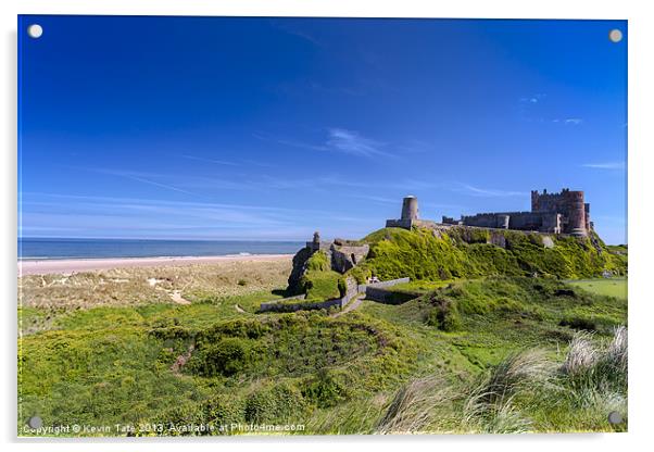 Bamburgh castle and beach Acrylic by Kevin Tate
