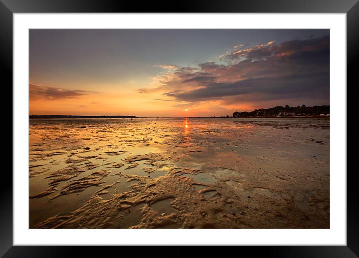 August Sunset at Sandbanks Poole Framed Mounted Print by Jennie Franklin
