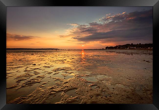 August Sunset at Sandbanks Poole Framed Print by Jennie Franklin