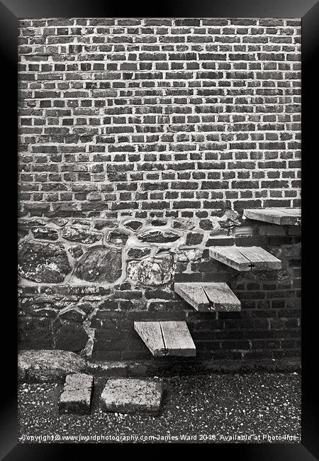 Steps in the Wall Framed Print by James Ward