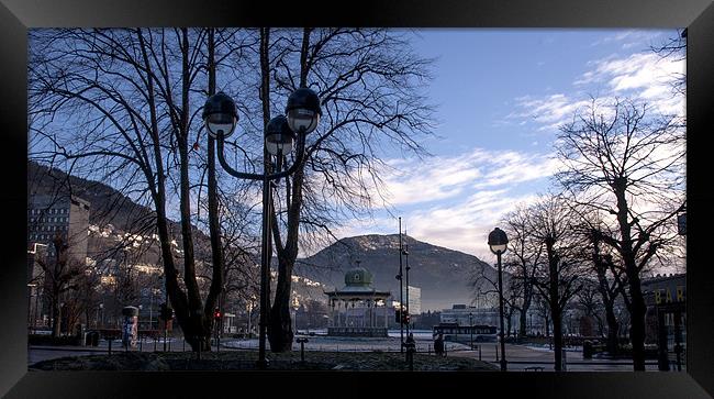 The Bergen band stand Framed Print by John Boekee