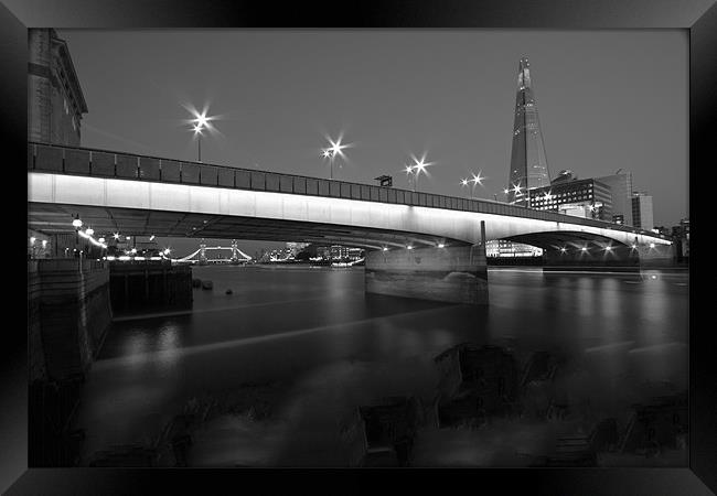 London Bridge Shard night Framed Print by David French