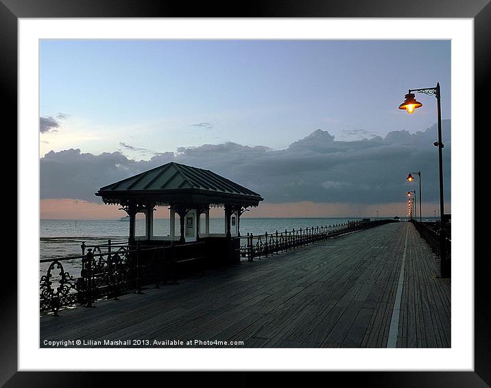 Dusk on the Pier. Framed Mounted Print by Lilian Marshall