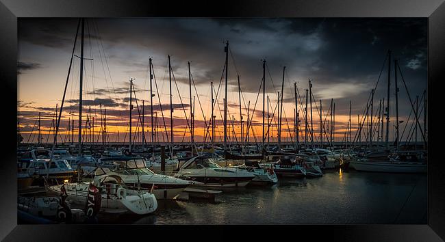 sailboat sunset Framed Print by Ian Johnston  LRPS