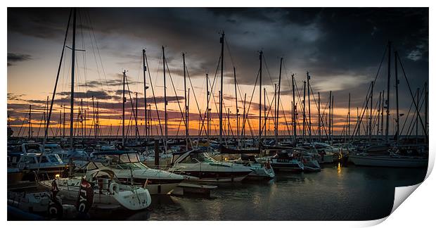 sailboat sunset Print by Ian Johnston  LRPS