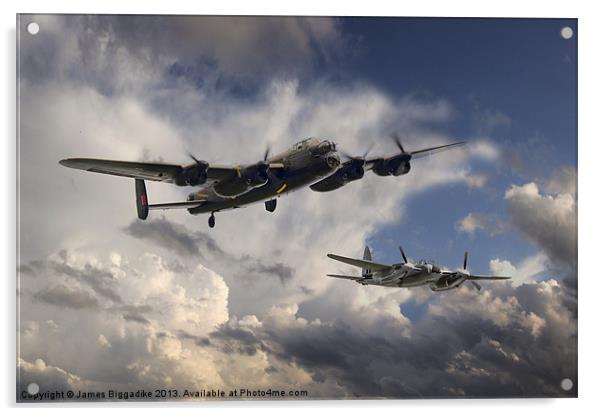 Lancaster and Mosquito Legends Acrylic by J Biggadike