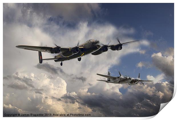 Lancaster and Mosquito Legends Print by J Biggadike