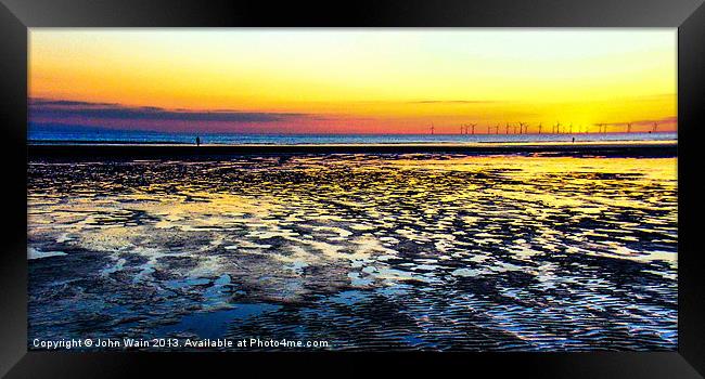 Low Tide and Wet Sand Framed Print by John Wain