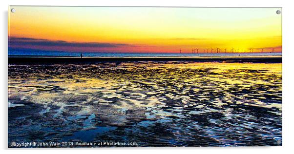 Low Tide and Wet Sand Acrylic by John Wain