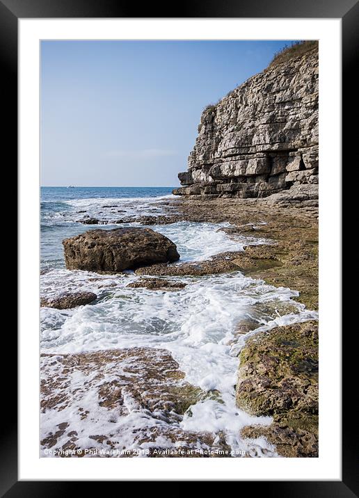 Wave on the ledge Framed Mounted Print by Phil Wareham